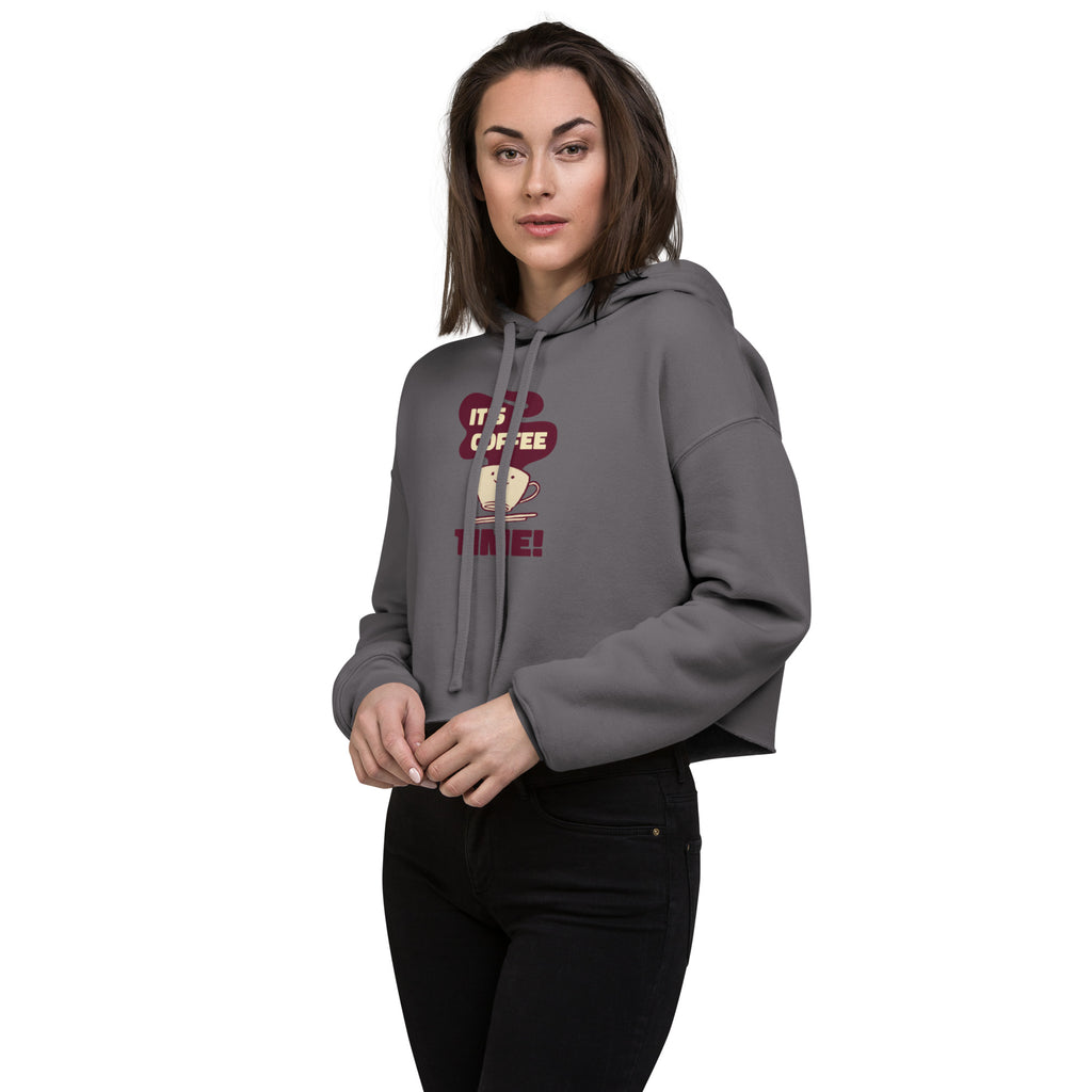 Coffee Time Crop Hoodie