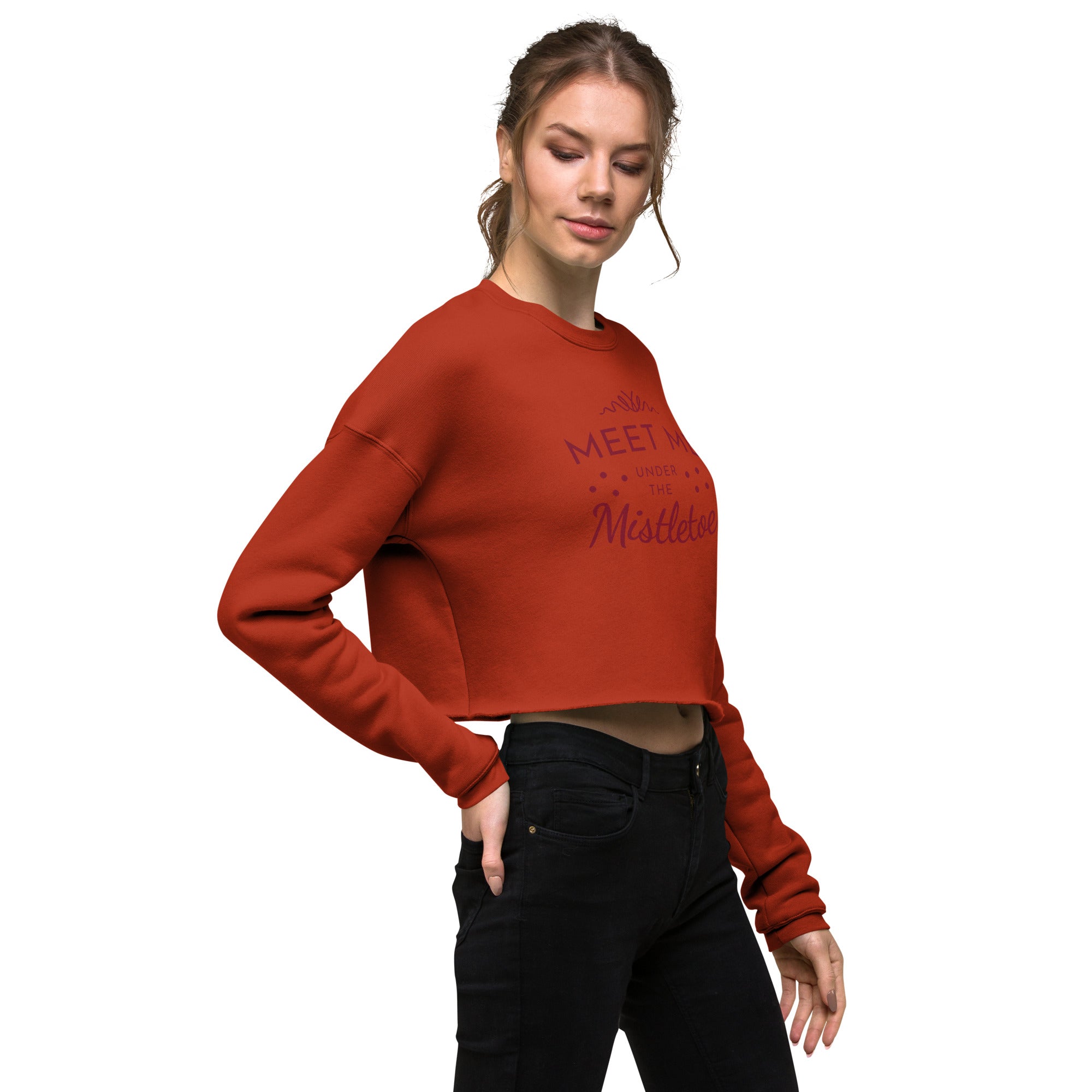 Sweatshirt - Women's Mistletoe Crop