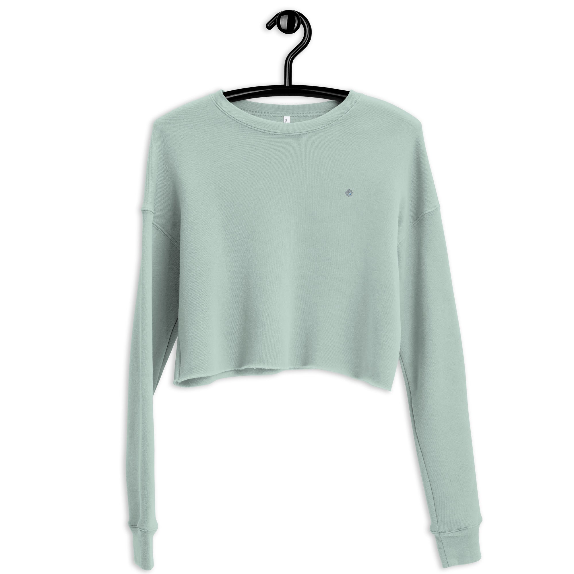 Simple Plain Crop Sweatshirt